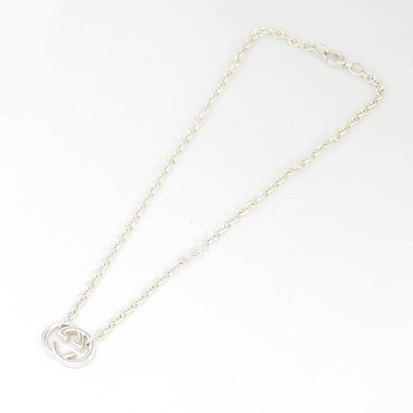 GUCCI G Logos Link Chain Necklace 17" Silver 925 Auth w/Box r11212 - Picture 2 of 7